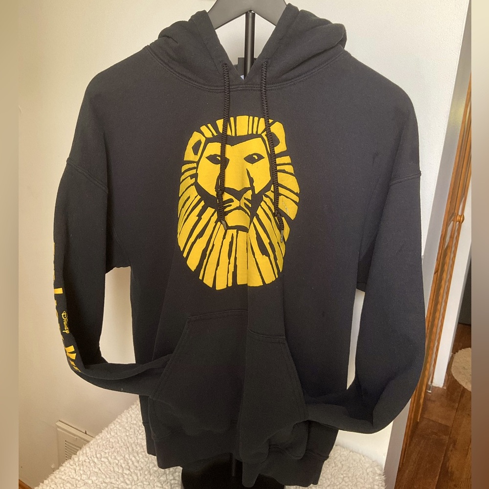 Disney Black Hoodie with Yellow and Red Lion King Logo